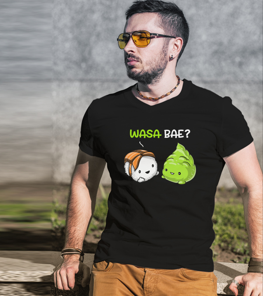 Wasa Bae Sushi Cute Wasabi Salmon Nigiri T-Shirt
