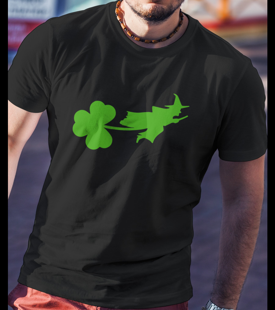Wicked Witch Riding Shamrock T-Shirt