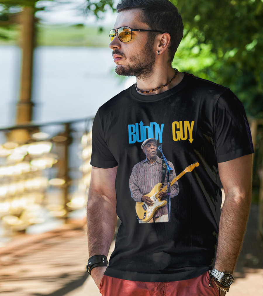 Buddy Guy Electric Blues Performance With Guitar And Microphone T-Shirt