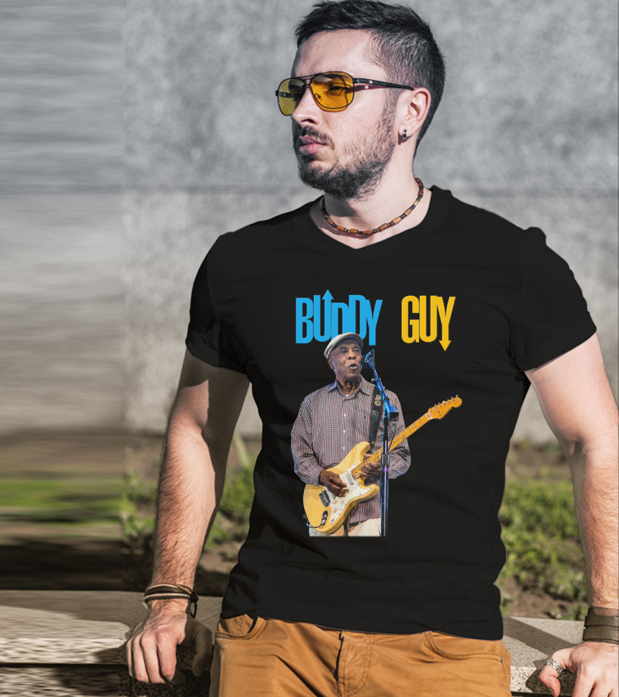 Buddy Guy Electric Blues Performance With Guitar And Microphone T-Shirt