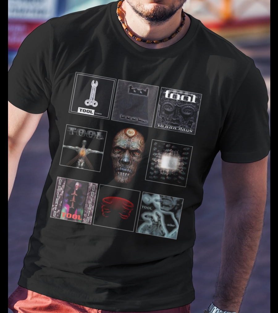 TOOL Albums Undertow Lateralus 10,000 Days Enima Opiate Fear Inoculum Salival Sober Key Art Compilation T-Shirt