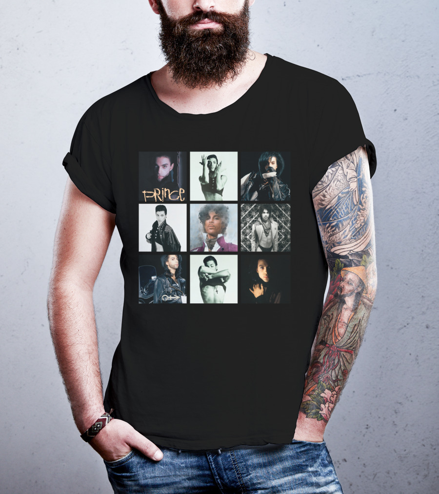 Prince Iconic Album Collection Collage: The Very Best Imagery T-Shirt