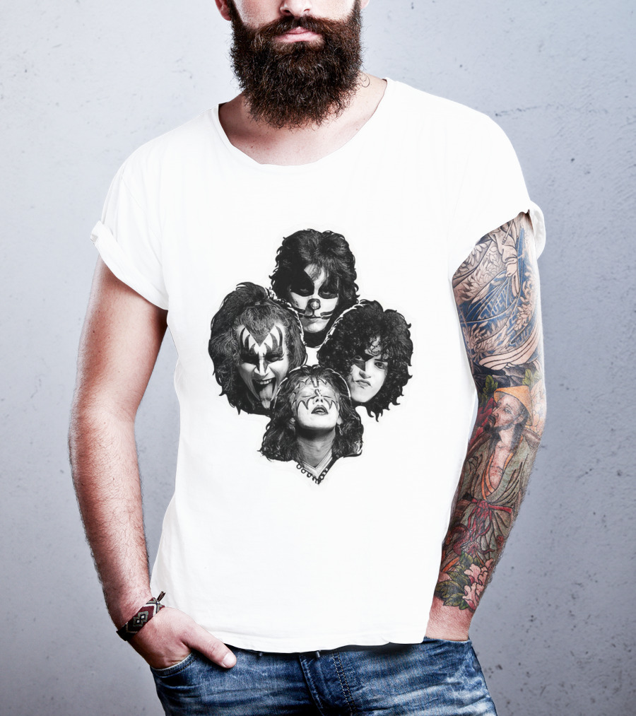 Kiss Band Iconic Makeup Memes Faces Compilation T-Shirt