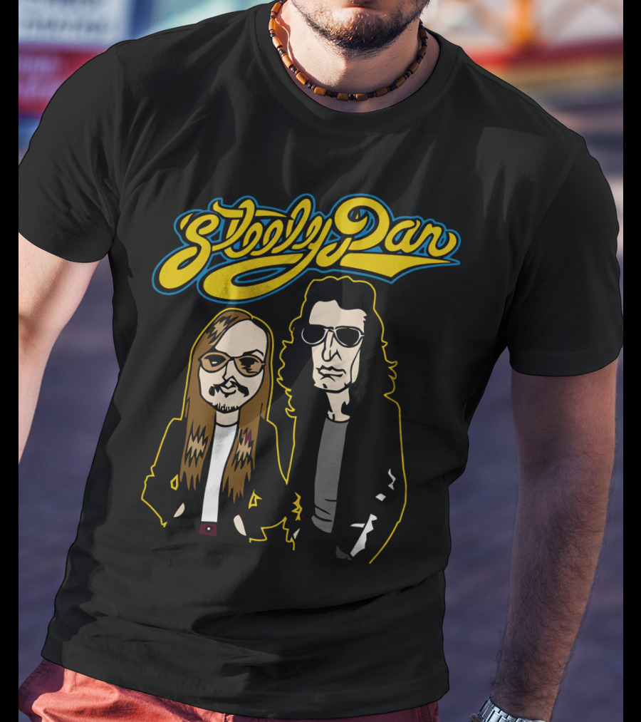 Steely Dan Cartoon Characters With Sunglasses And Long Hair T-Shirt