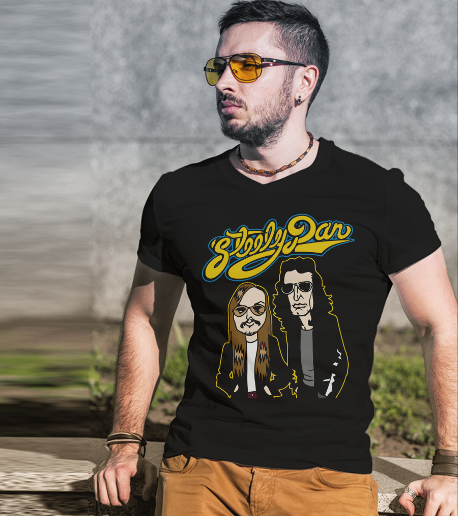 Steely Dan Cartoon Characters With Sunglasses And Long Hair T-Shirt