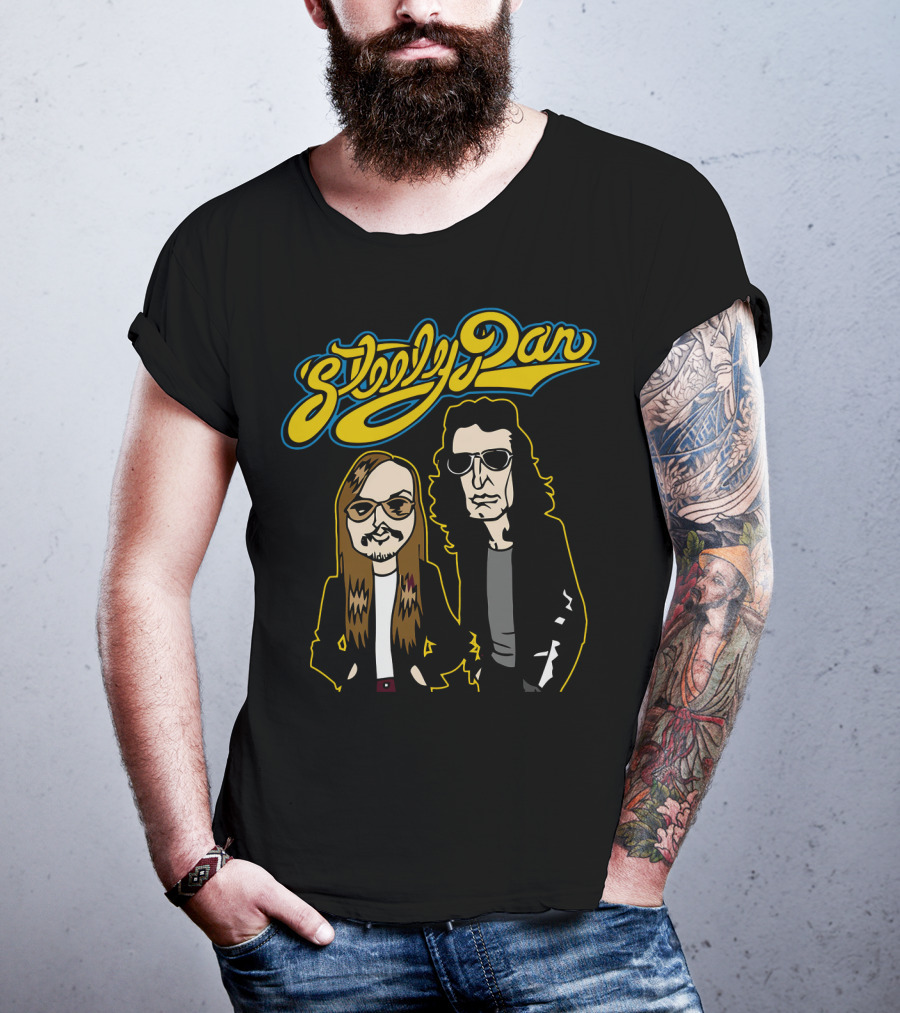 Steely Dan Cartoon Characters With Sunglasses And Long Hair T-Shirt