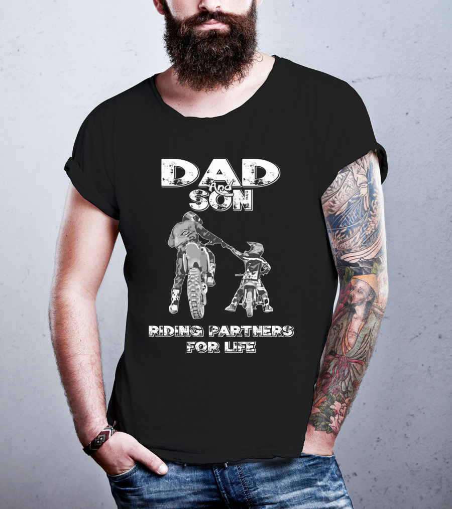 Dad And Son Riding Partners For Life T-Shirt