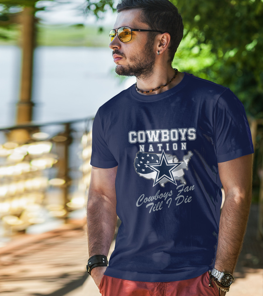 COWBOYS NATION Cowboys Fan Till I Die Star Map T-Shirt