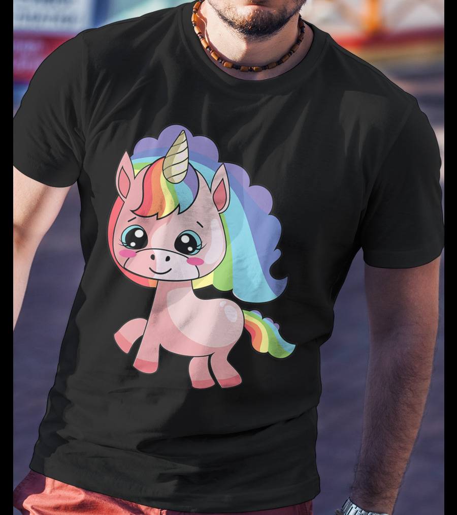 Cute Rainbow Unicorn For Unicorn Lover T-Shirt