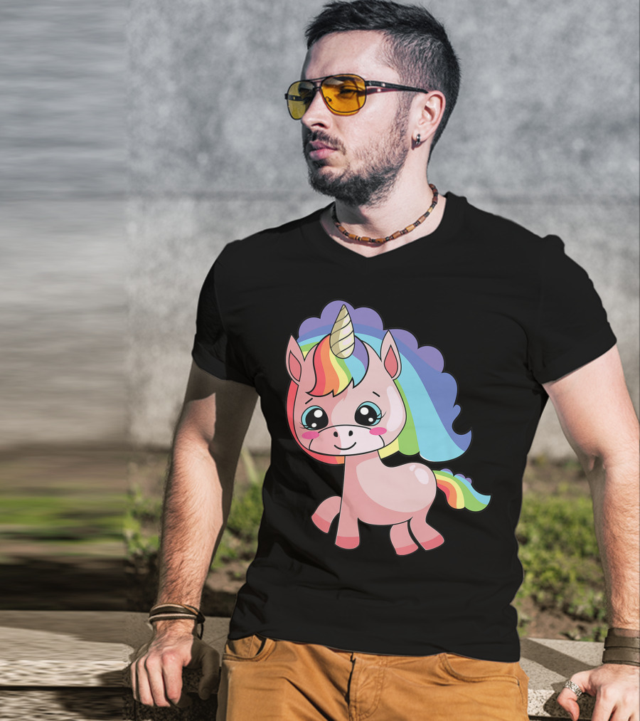 Cute Rainbow Unicorn For Unicorn Lover T-Shirt