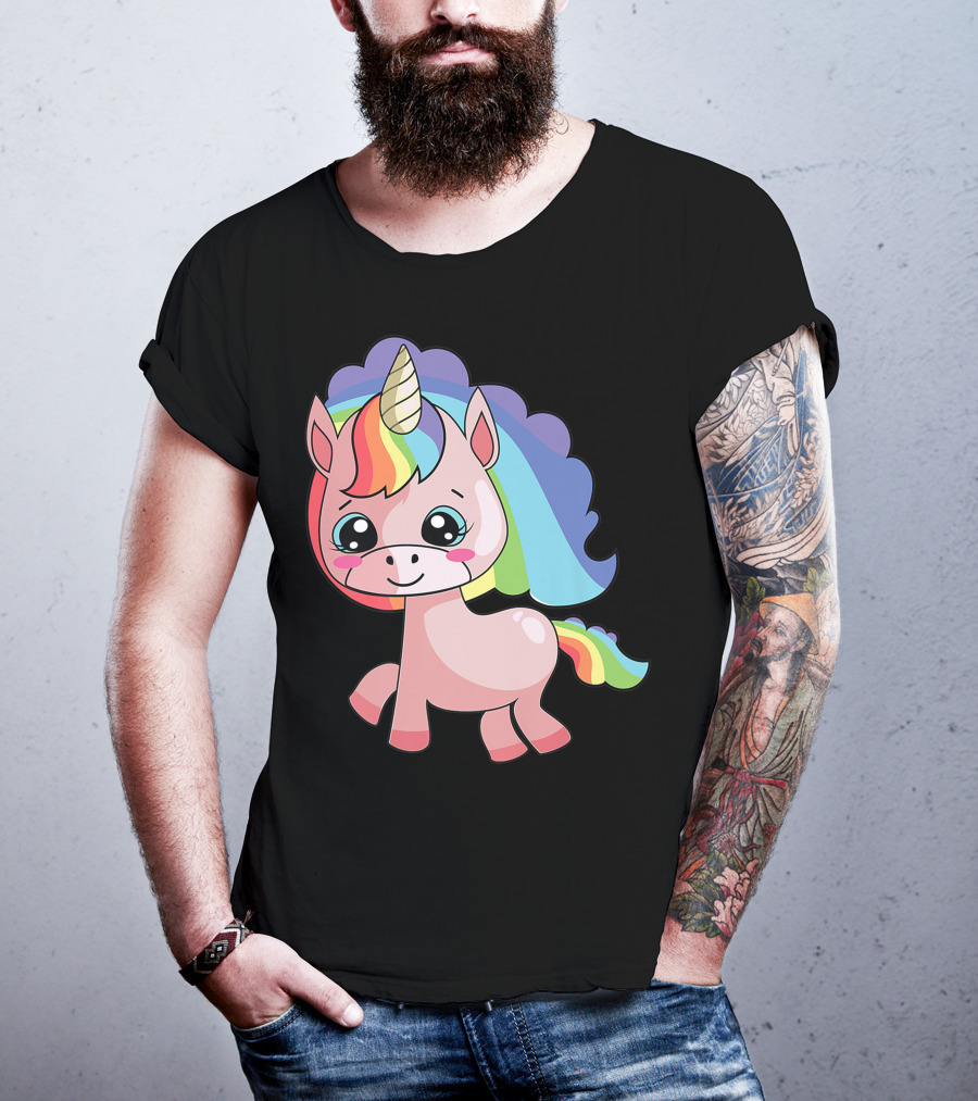 Cute Rainbow Unicorn For Unicorn Lover T-Shirt