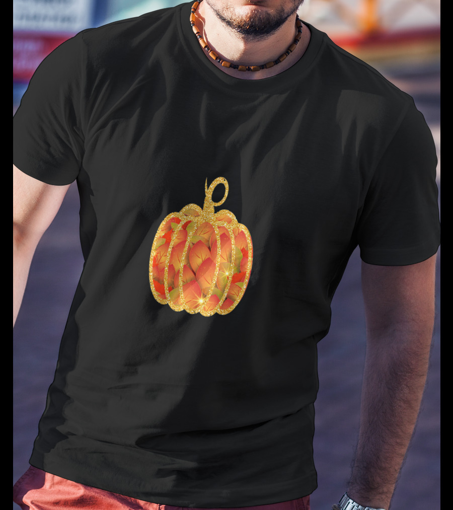 Amazing Fall Pumpkin Halloween Thanksgiving Best Autumn Leaves Glow T-Shirt
