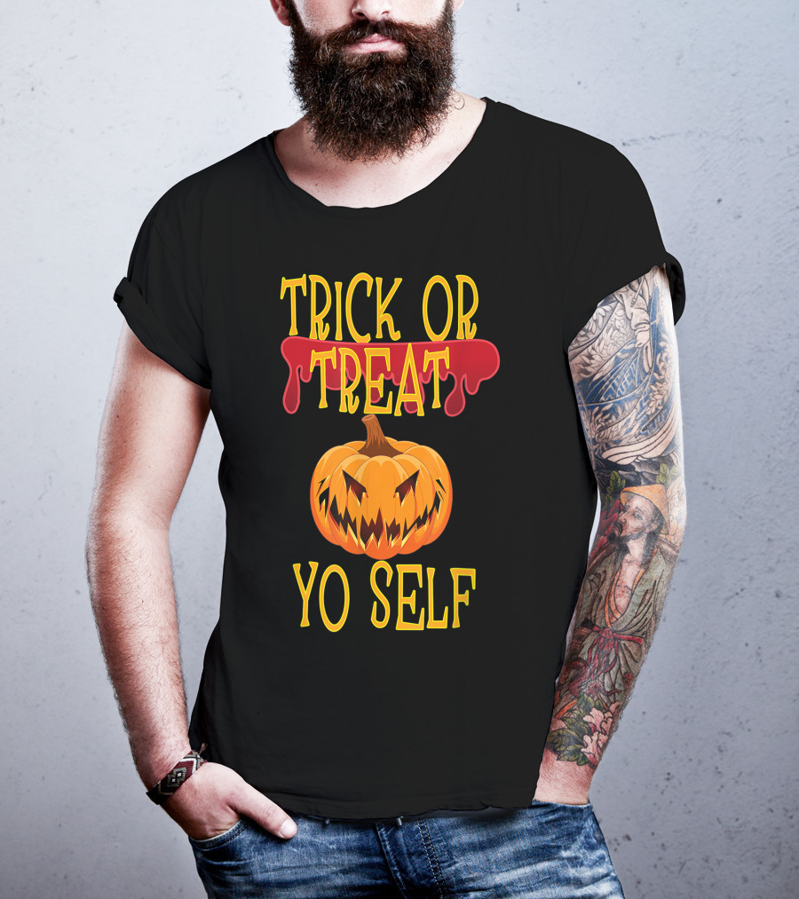 Trick Or Treat Yo Self Pumpkin Halloween Jack-O'-Lantern T-Shirt