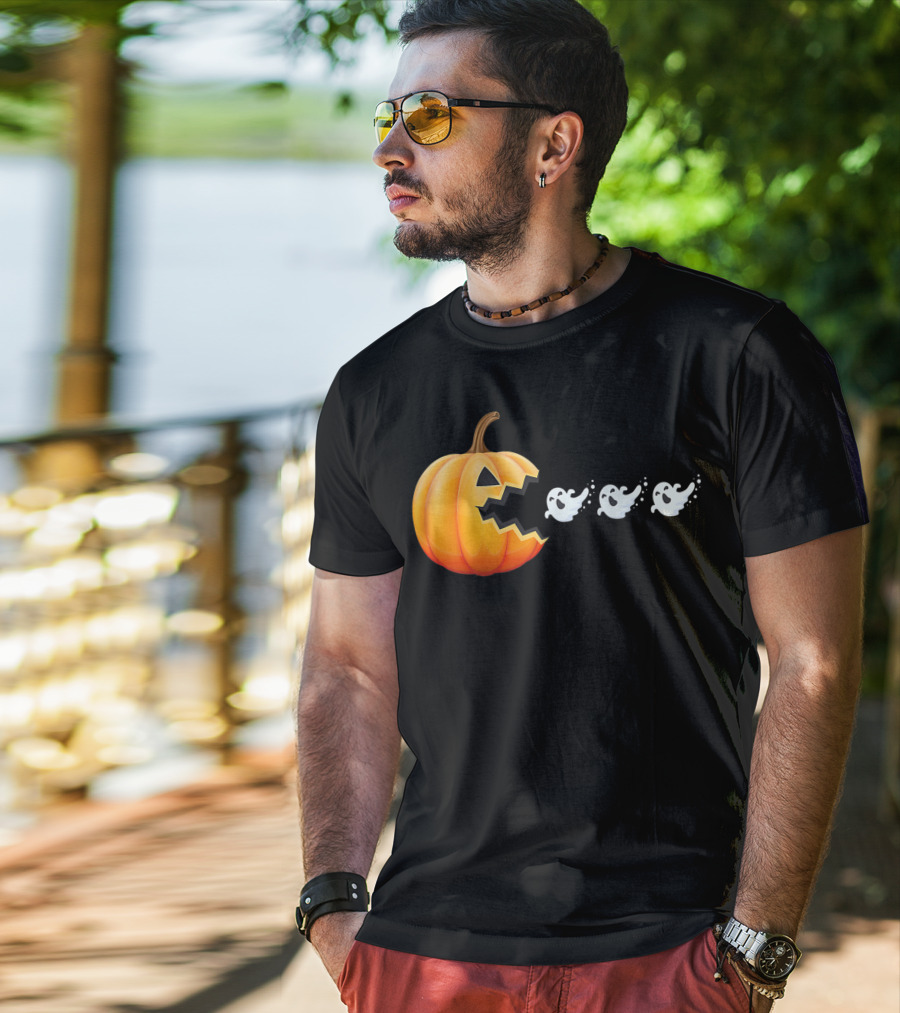 Funny Pumpkin Eating Ghosts Halloween Best T-Shirt