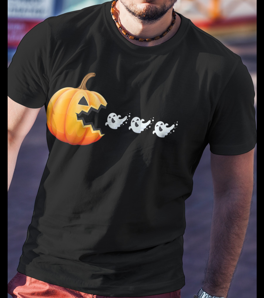 Funny Pumpkin Eating Ghosts Halloween Best T-Shirt