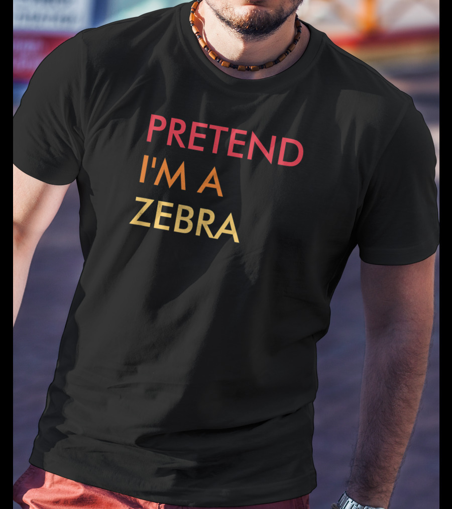 Pretend I'm A Zebra Lazy Halloween Party T-Shirt