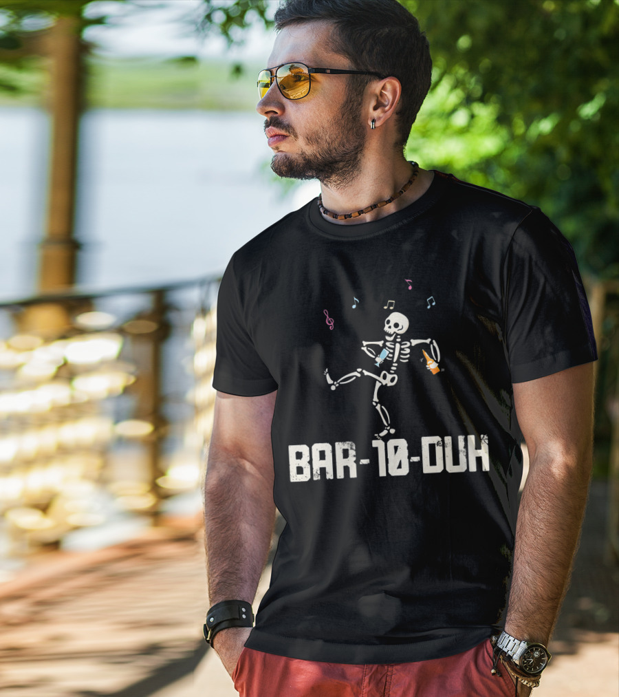 Women Bar 10 Duh Funny Cool Skeleton Bartender Music T-Shirt