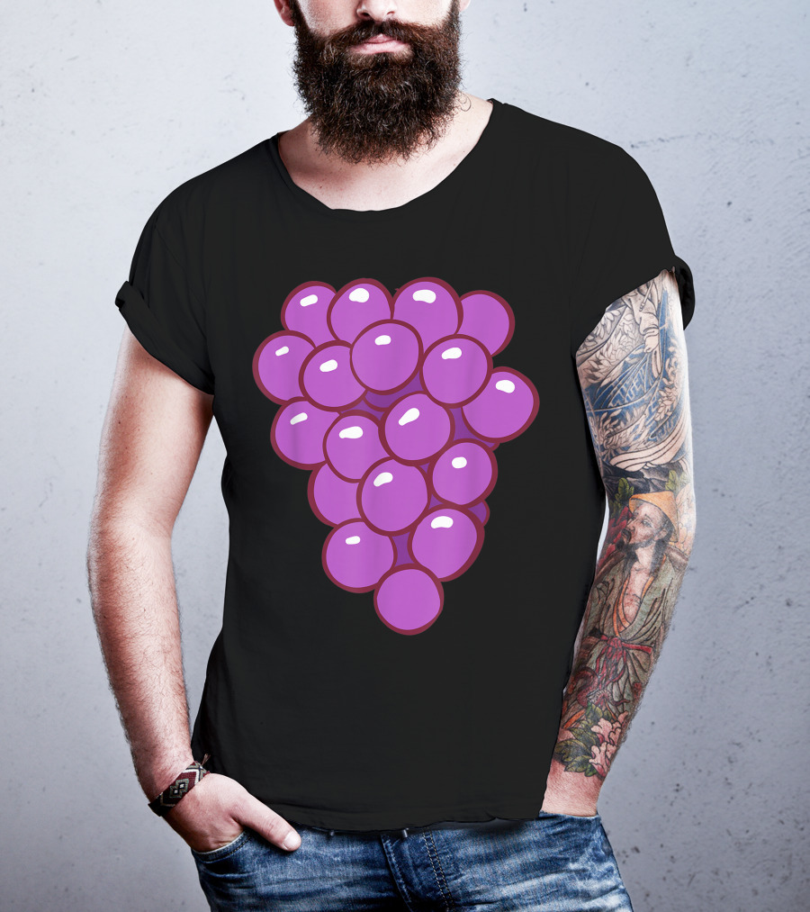 Funny Halloween Purple Grape Cluster T-Shirt