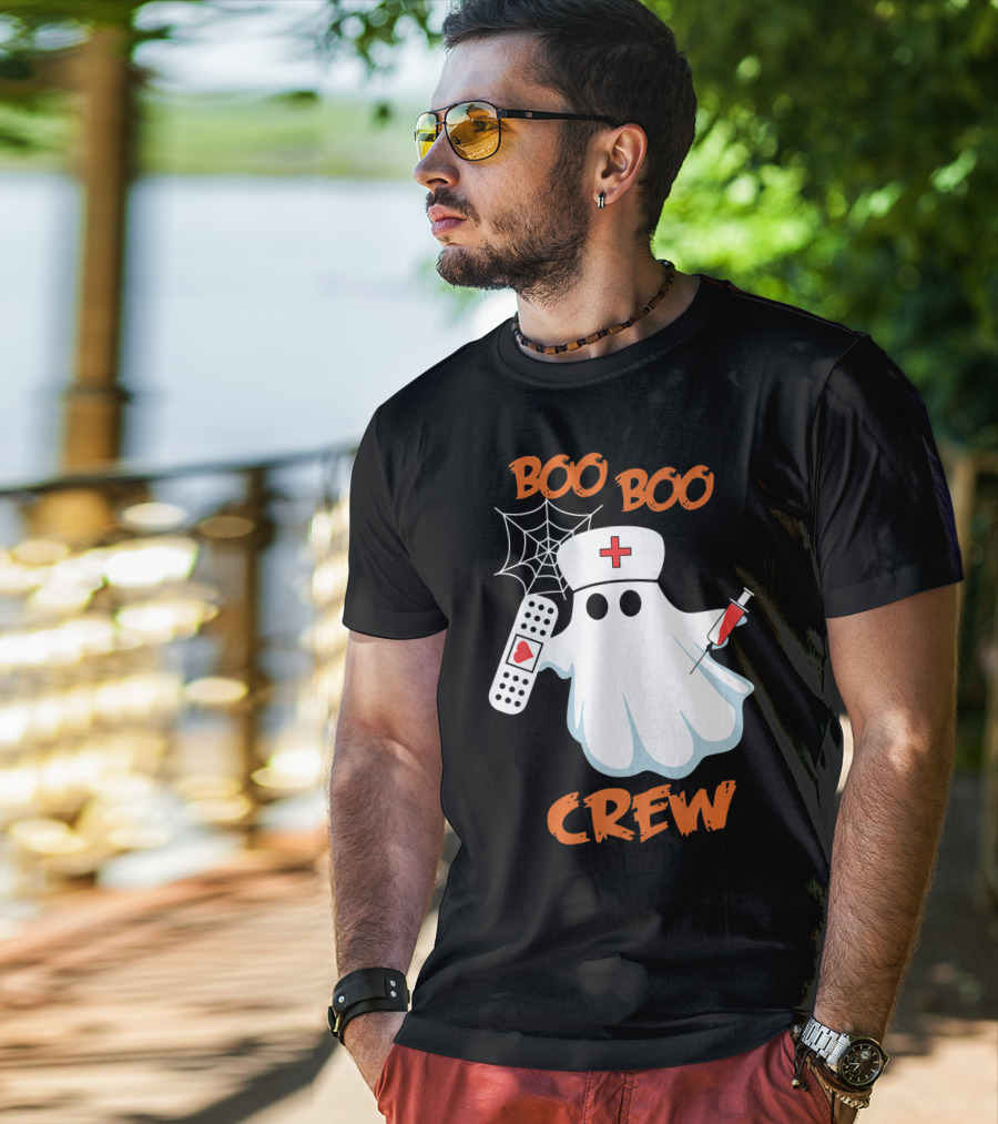 Boo Boo Crew Funny Halloween Nurse RN Medical EMS Staff T-Shirt