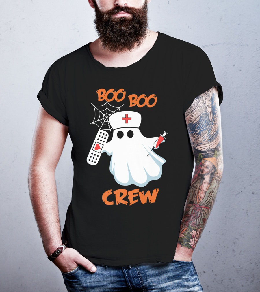 Boo Boo Crew Funny Halloween Nurse RN Medical EMS Staff T-Shirt