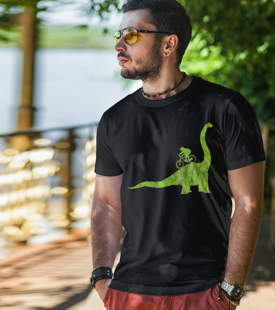 Mountain Bike MTB Dinosaur Funny Cycling Bicycle Rider Adventure T-Shirt