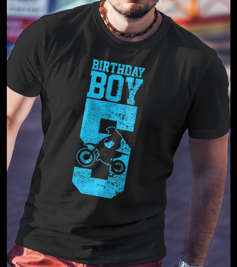 Birthday Boy 5 Motocross Dirt Bike T-Shirt