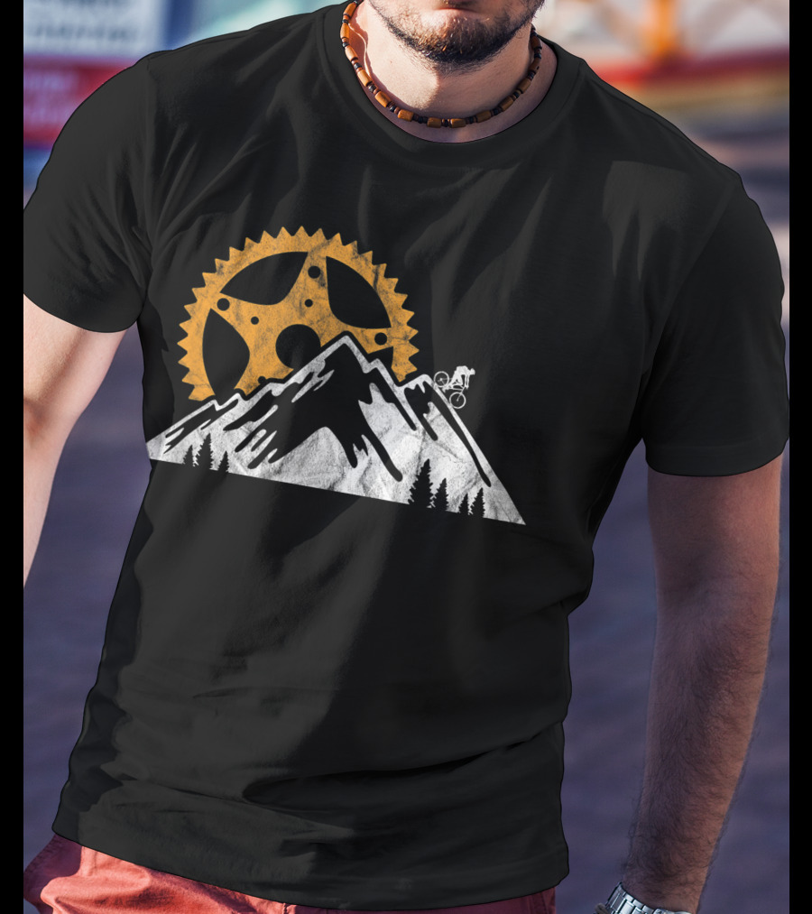 Mountain Bike Cycling Bicycle Gear And Downhill Adventure Biking T-Shirt