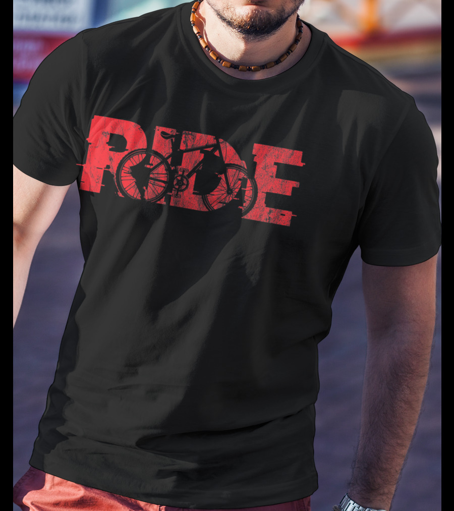 Mountain Bike MTB Ride Bicycle Cyclist Biker RIDE T-Shirt