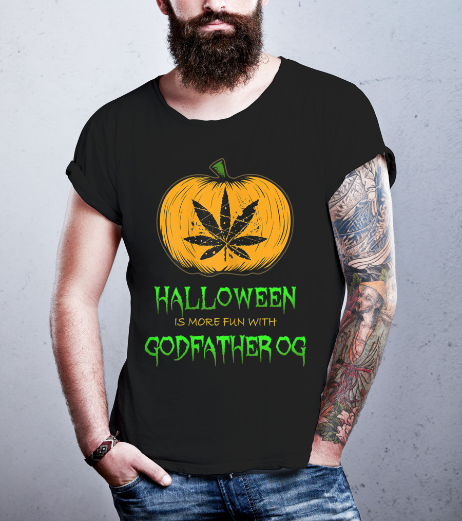 Halloween Is More Fun With Godfather OG Weed Pumpkin T-Shirt