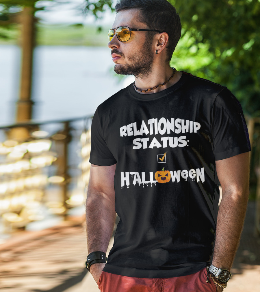 Relationship Status Halloween Pumpkin Checkmark T-Shirt