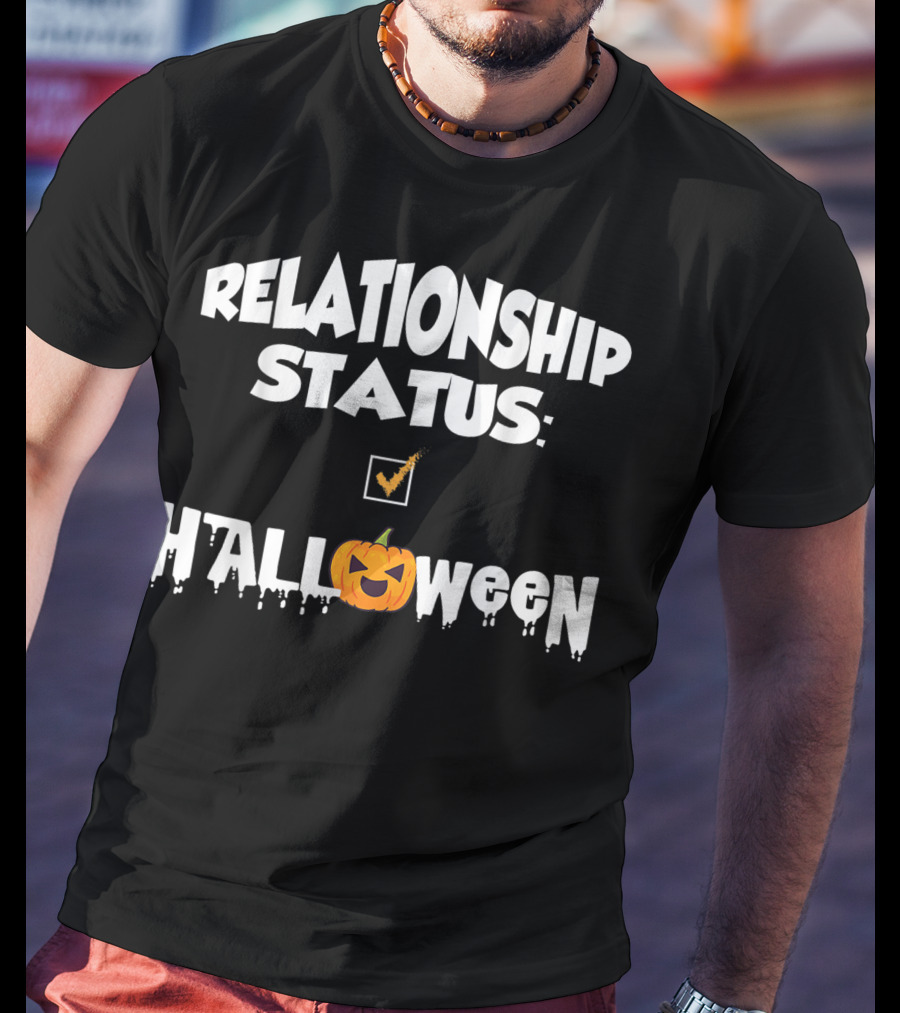 Relationship Status Halloween Pumpkin Checkmark T-Shirt