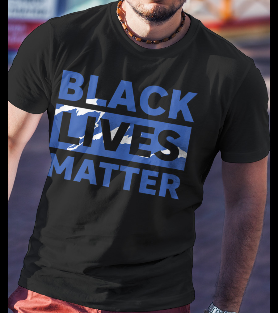 Black Lives Matter Blue White Wave Foamposite One Best T-Shirt