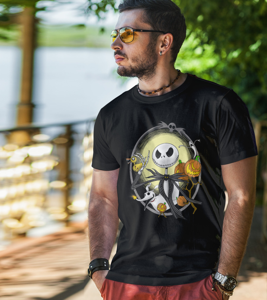 Jack Skellington Halloween Best With Zero And Pumpkins T-Shirt