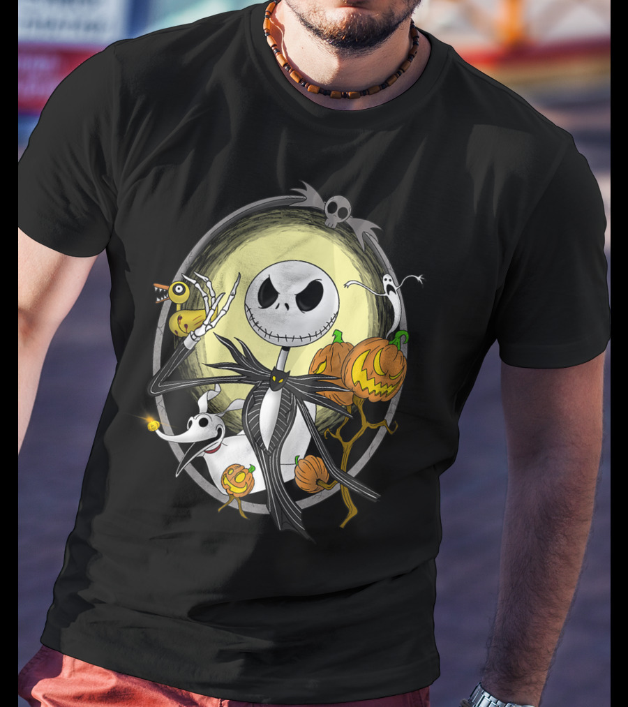 Jack Skellington Halloween Best With Zero And Pumpkins T-Shirt