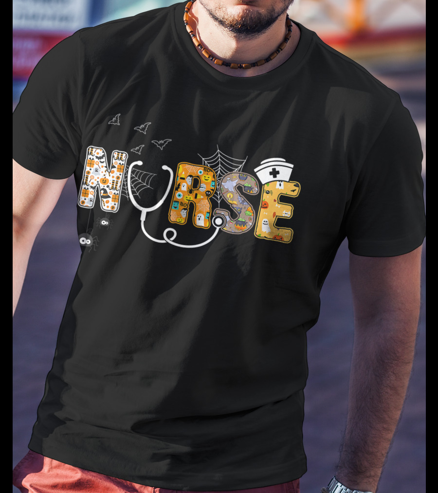 Nurse Pumpkin Boo Spider Witch Hat Best T-Shirt