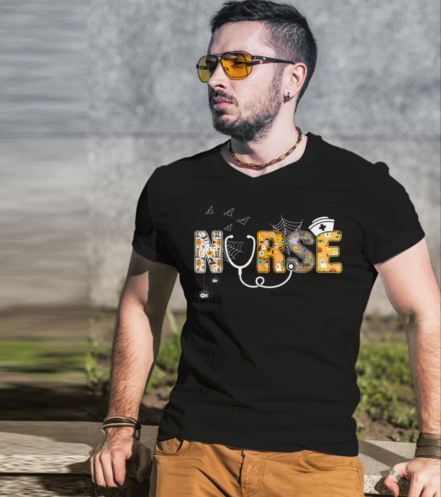 Nurse Pumpkin Boo Spider Witch Hat Best T-Shirt