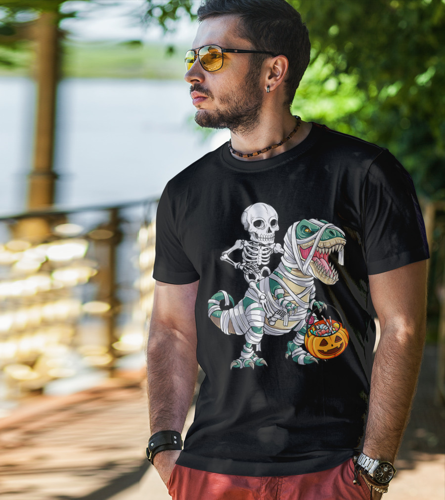 Skeleton Mummy Dinosaur Rex Halloween Best T-Shirt