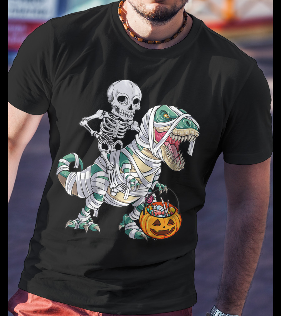 Skeleton Mummy Dinosaur Rex Halloween Best T-Shirt