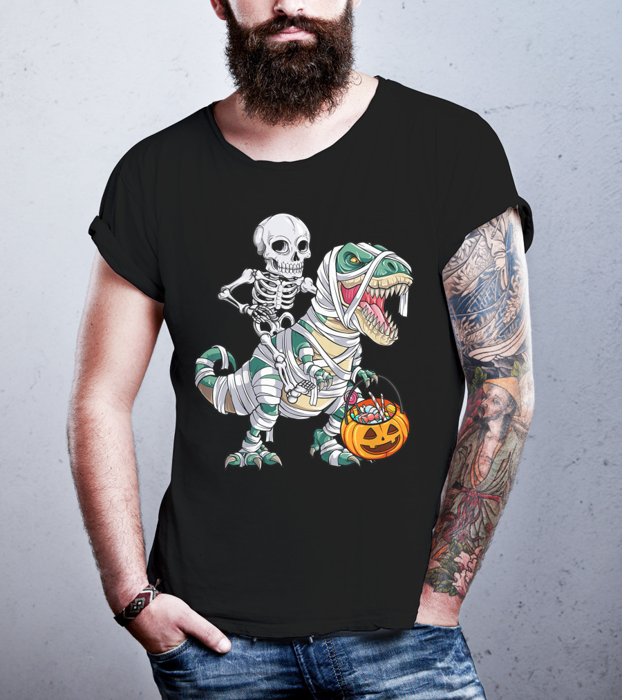 Skeleton Mummy Dinosaur Rex Halloween Best T-Shirt
