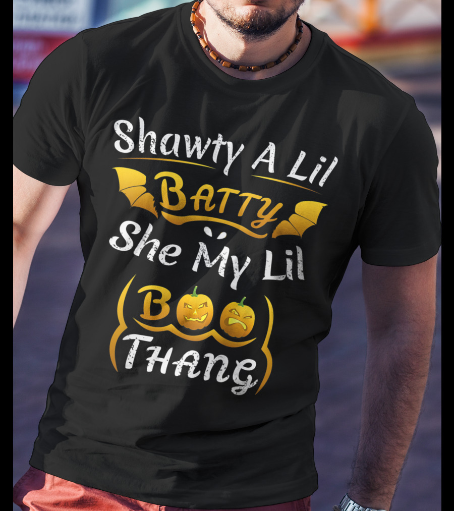 Shawty A Lil Batty She My Lil Boo Thang Pumpkin Halloween T-Shirt