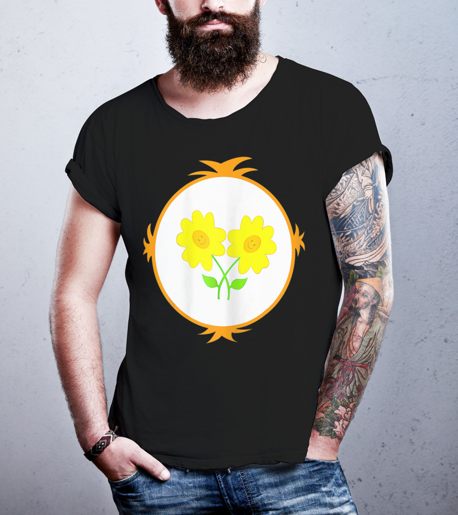 I Care Funny Halloween Bear Costume Best Friend Smiling Flowers T-Shirt