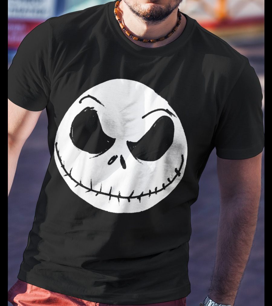 The Nightmare Before Christmas Jack Skellington Face Iconic Grinning Expression T-Shirt