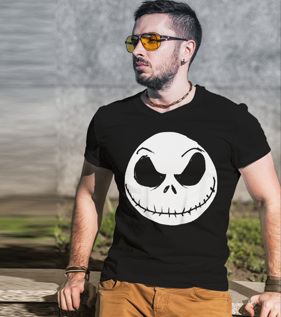 The Nightmare Before Christmas Jack Skellington Face Iconic Grinning Expression T-Shirt