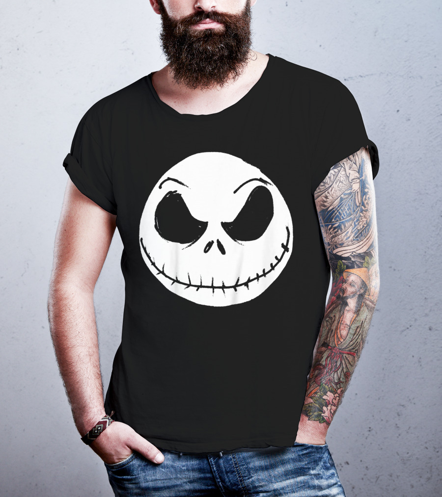 The Nightmare Before Christmas Jack Skellington Face Iconic Grinning Expression T-Shirt
