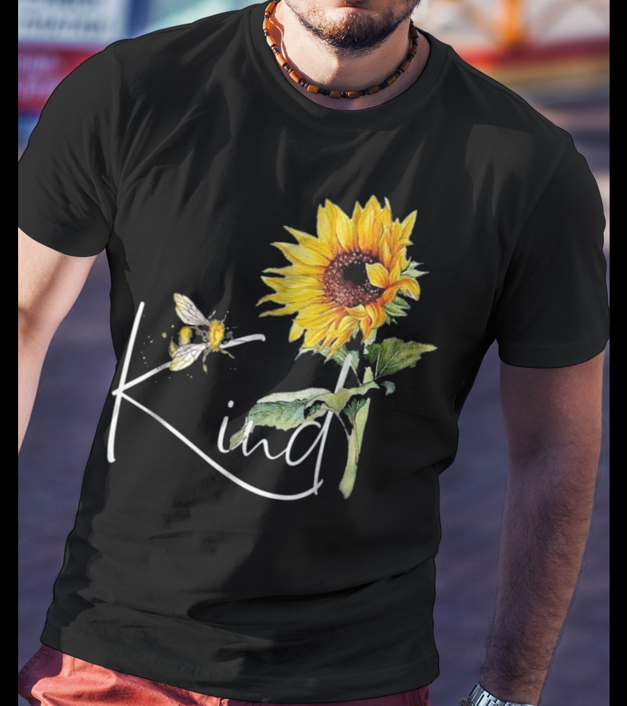 Kind Bee Sunflower Teacher T-Shirt