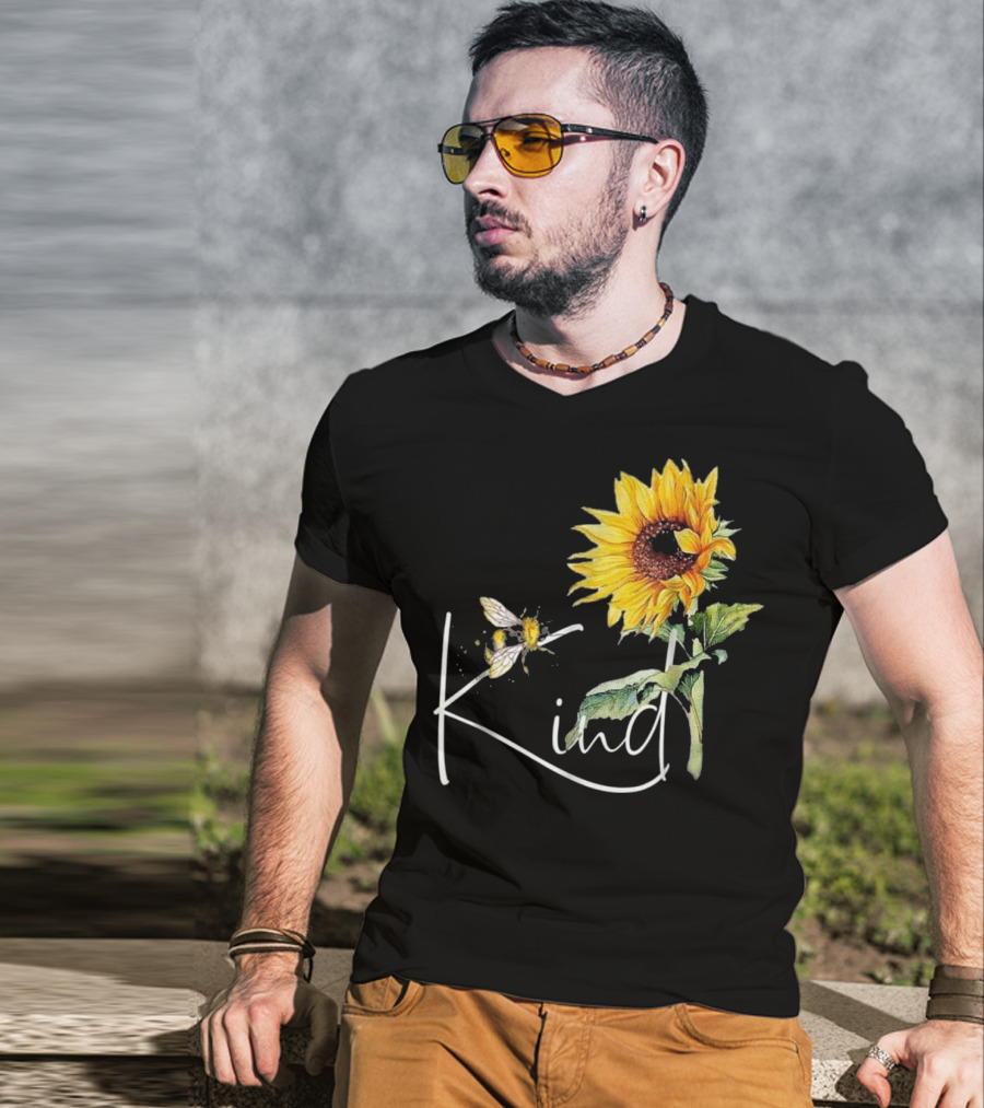 Kind Bee Sunflower Teacher T-Shirt