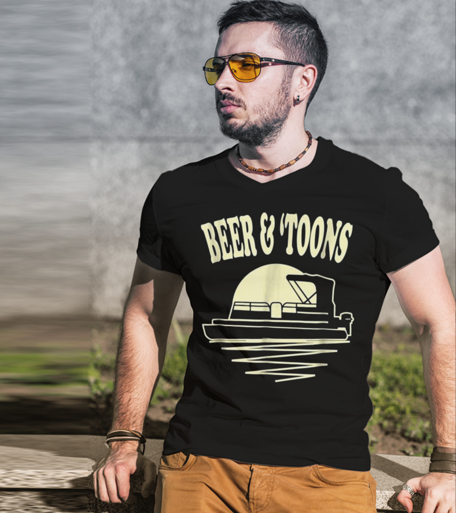 Beer And Toons Pontoon Boat Lake Adventure T-Shirt