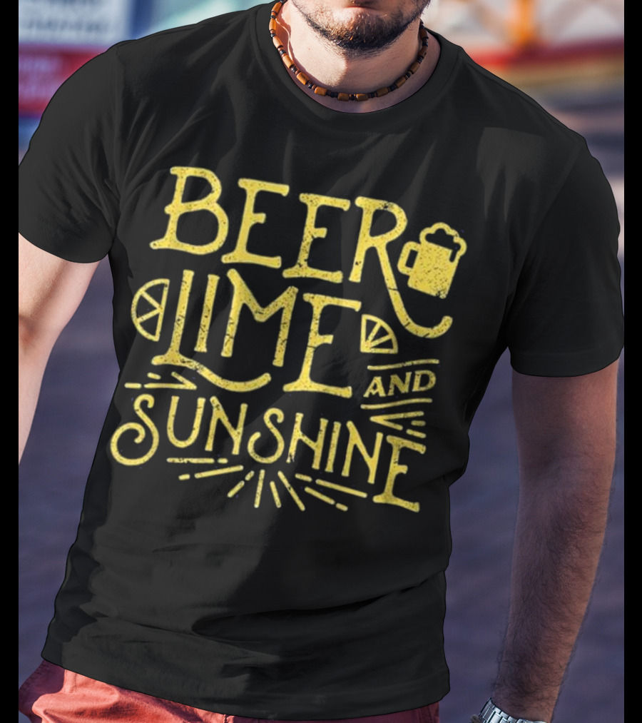 Beer Lime And Sunshine Funny Mexican Cinco Concept T-Shirt