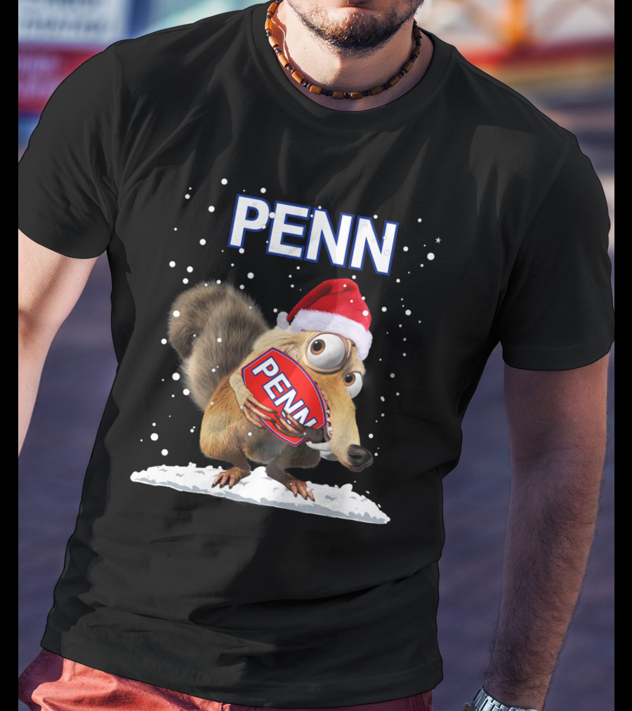 PENN Santa Hat Squirrel With Snowflakes T-Shirt