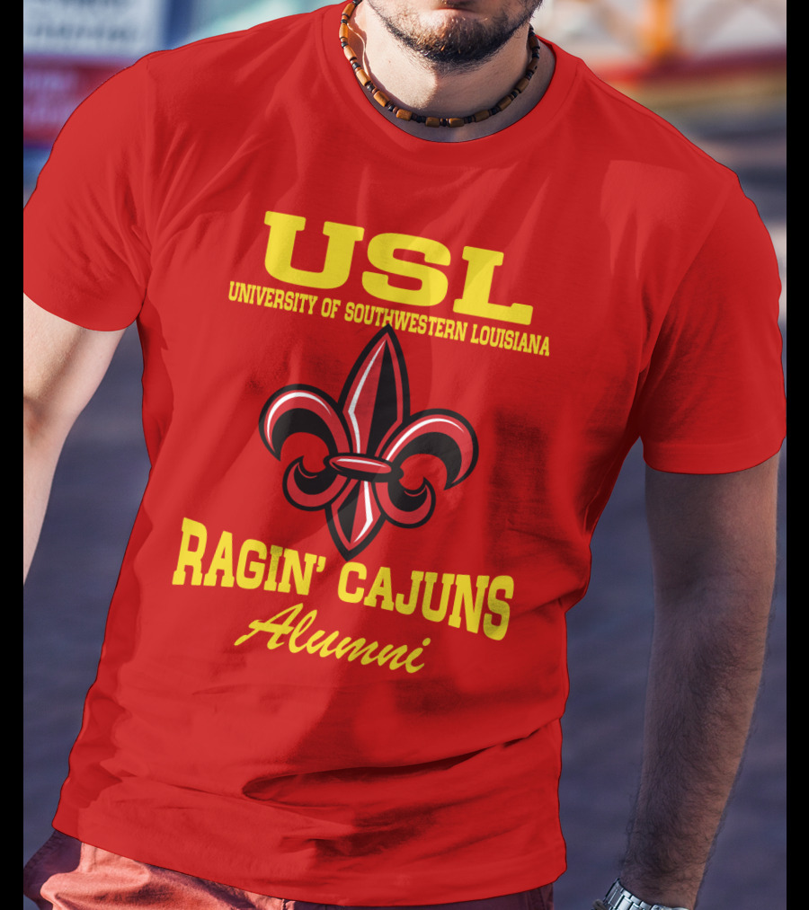 USL University Of Southwestern Louisiana Ragin' Cajuns Alumni Fleur-de-Lis T-Shirt
